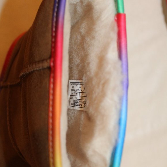 NIB UGG WOMEN'S CHESTNUT SUEDE SHEARLING CLASSIC SHORT BOOTS PINK PURPLE - Picture 7 of 7